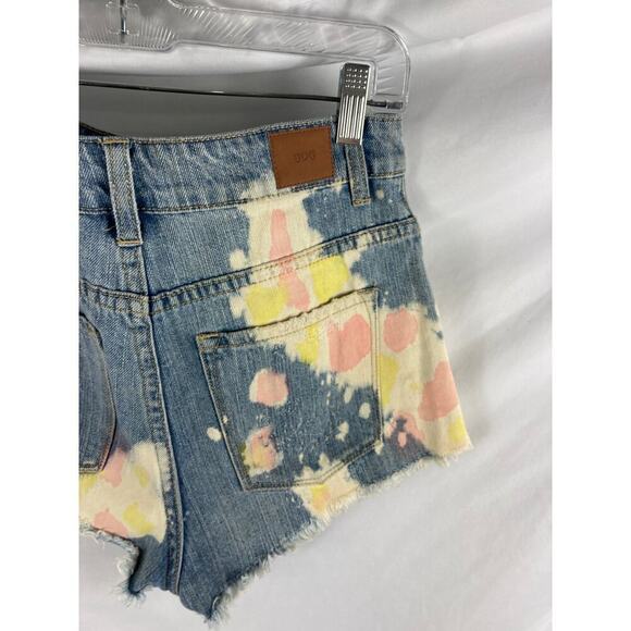BDG High Rise Dree Paint Splatter Cheeky Cutoff Jean Shorts Size 25W - Picture 5 of 8
